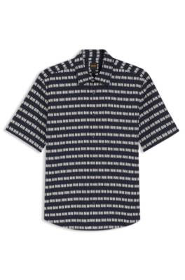 Regular-fit shirt in printed cotton poplin 1