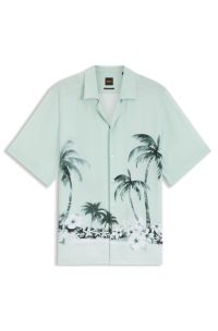 Regular-fit shirt with maxi print, Light Blue Patterned
