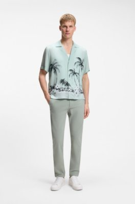 Boss Regular-fit shirt with maxi print mönstrade skjortor herr – bild 2
