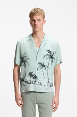 Regular-Fit Hemd mit Maxi-Print, Gemustert