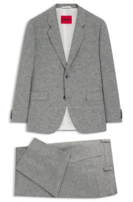 Two-piece modern-fit suit in sharkskin fabric 1