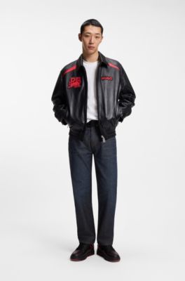 Jean Regular HUGO x RB en denim bleu, Bleu fonc&eacute;