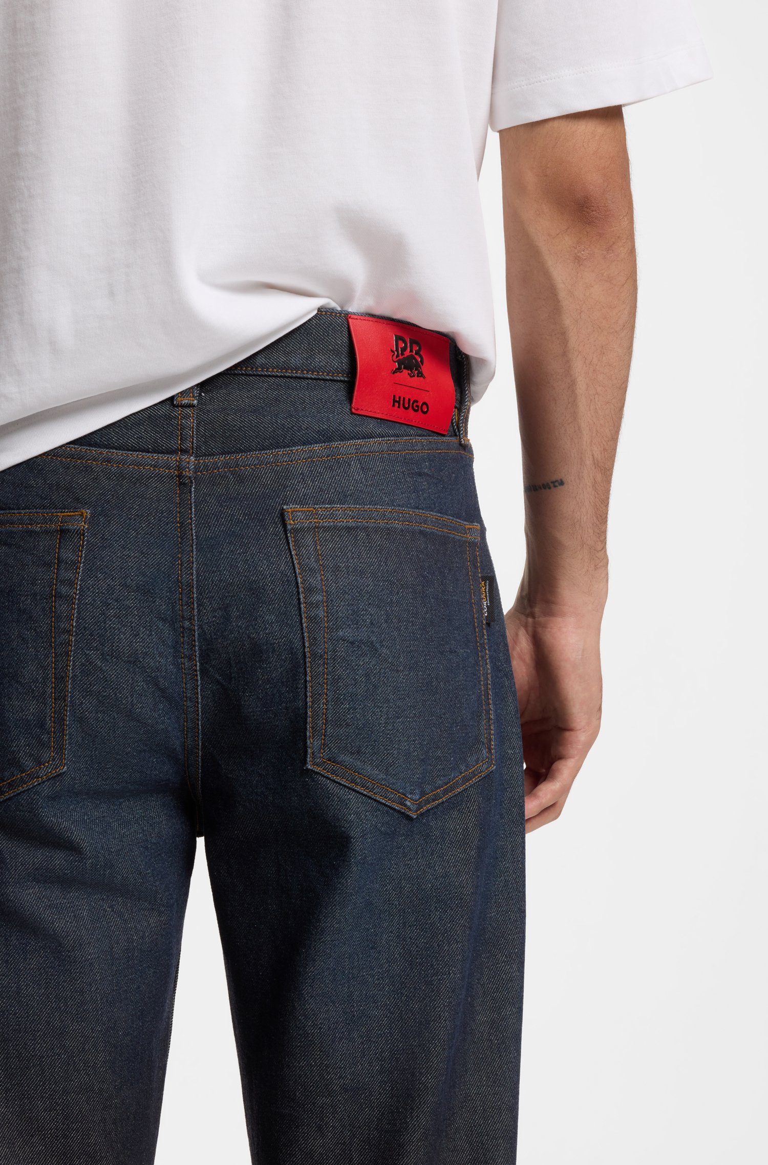 Hugo x RB regular-fit jeans in blue denim herr – bild 3
