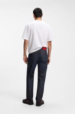 Jean Regular HUGO x RB en denim bleu, Bleu fonc&eacute;