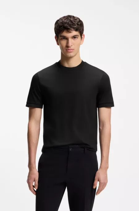 Mercerised-cotton slim-fit T-shirt with contrast tipping