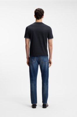 Mercerised-cotton slim-fit T-shirt with contrast tipping 3