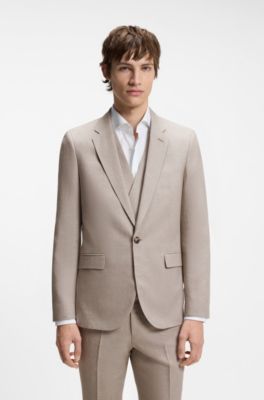 Three-piece extra-slim-fit suit, Light Brown