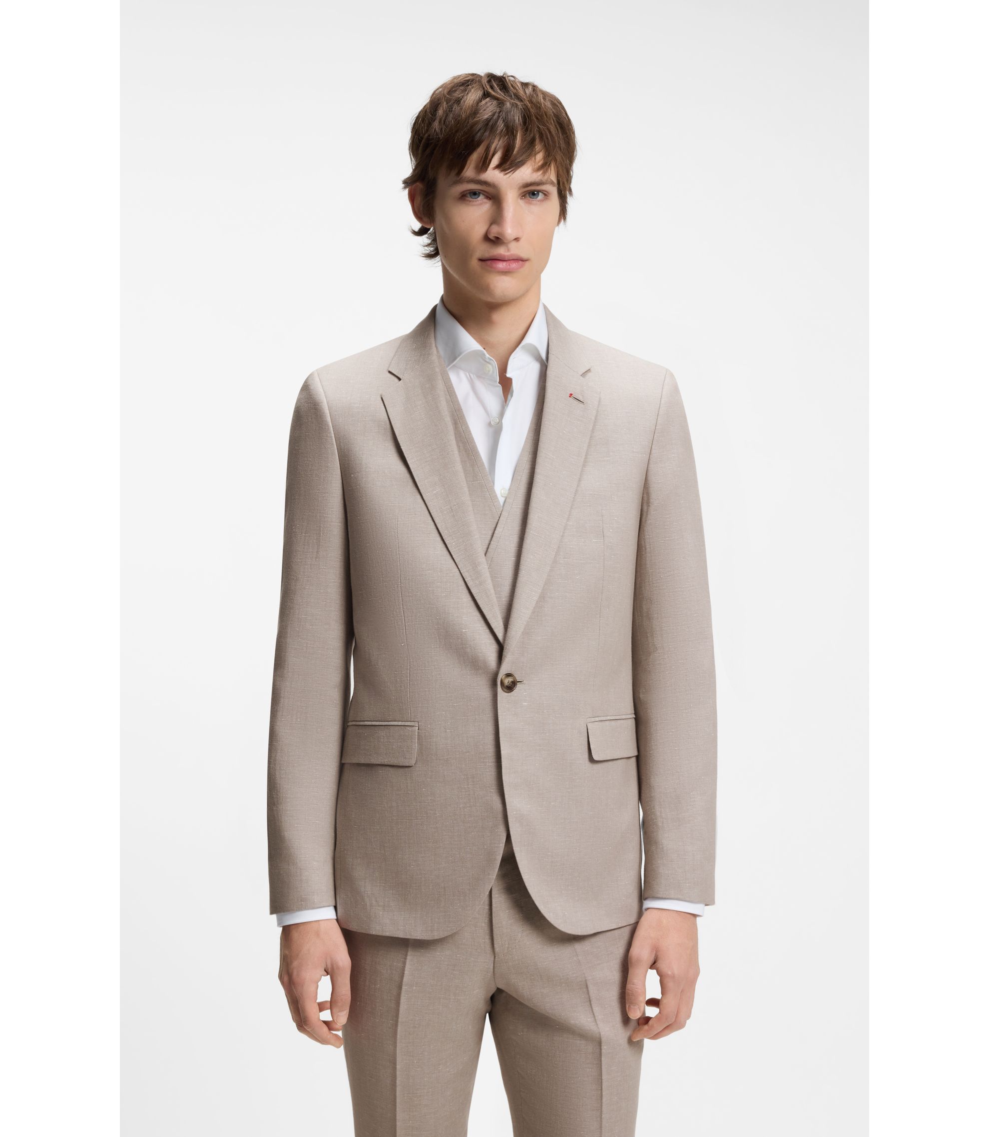HUGO BOSS ヒューゴボス スリーピーススーツセットアップブラウン スリーピース スーツ | ブラウン | HUGO BOSS