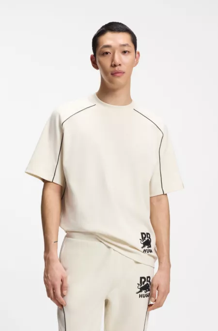 HUGO x RB cotton-blend T-shirt with contrast piping