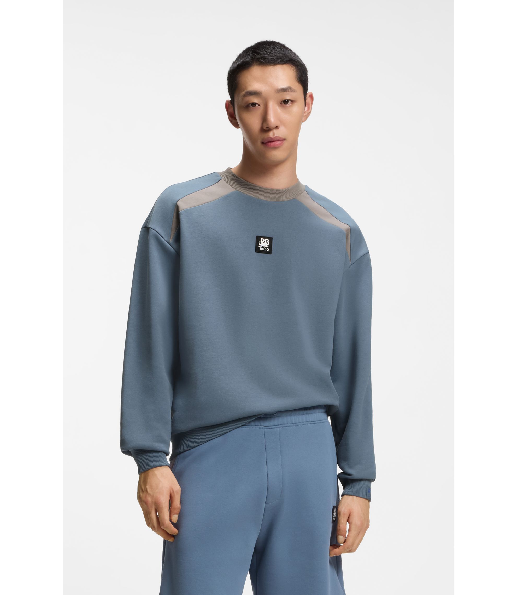 HUGO x RB Sweatshirt aus Baumwoll-Terry mit Stiermotiv