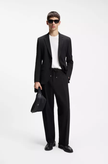 Extra-slim-fit blazer in stretch-cotton seersucker