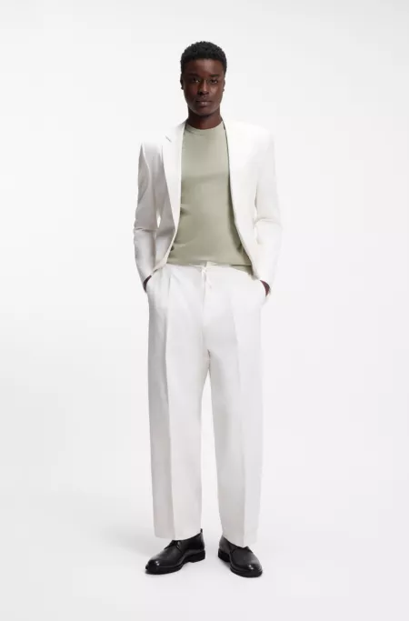 Extra-slim-fit blazer in stretch-cotton seersucker