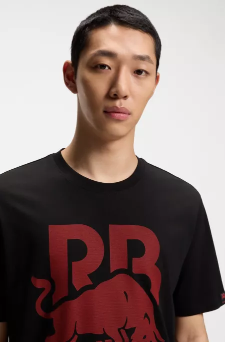 HUGO x RB cotton T-shirt with bull motif