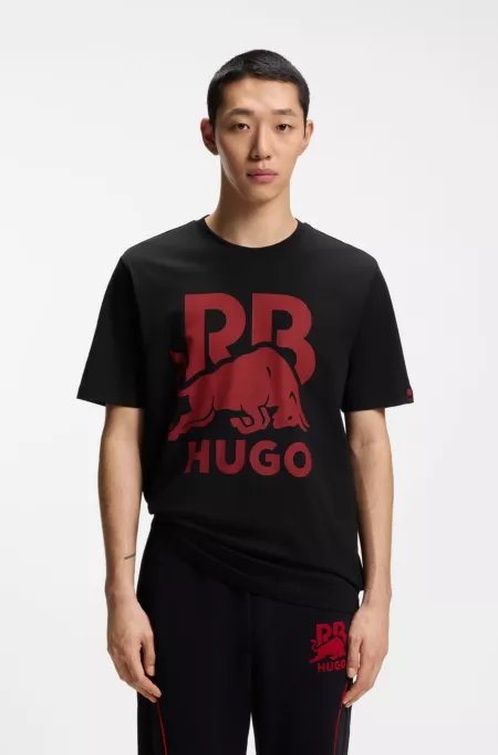 HUGO x RB cotton T-shirt with bull motif