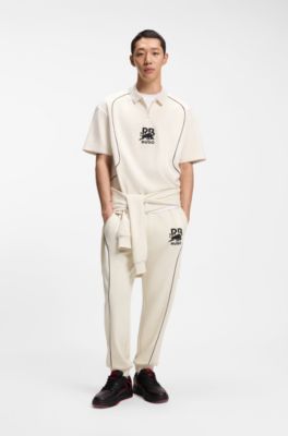 HUGO x RB polo shirt with bull motif, Natural