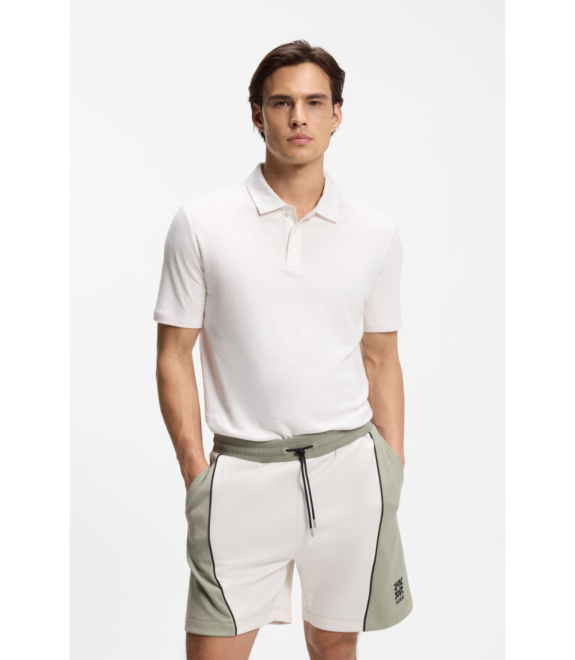 Slim-Fit Poloshirt aus Slub-Interlock