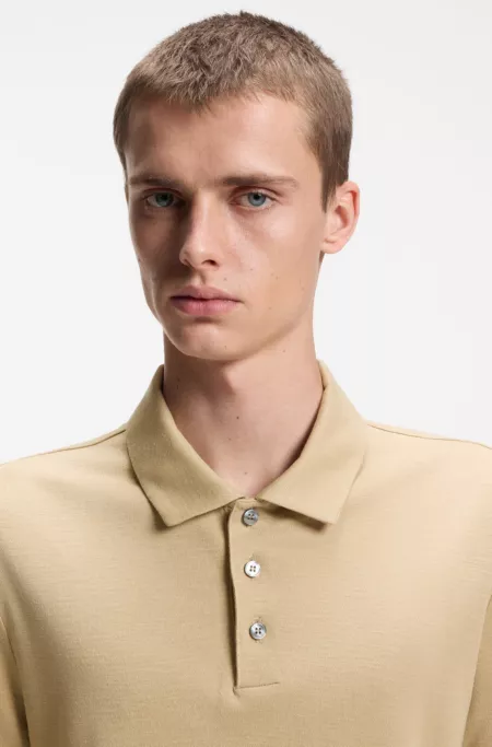 Slim-fit polo shirt in slub interlock