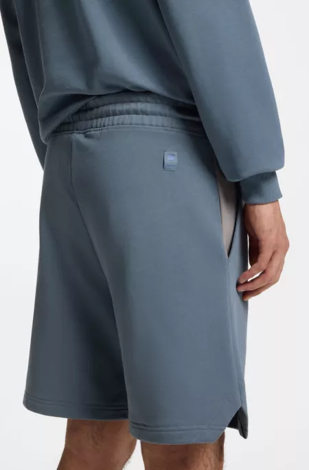 HUGO x RB cotton-terry shorts with bull motif