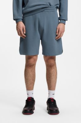 HUGO x RB cotton-terry shorts with bull motif, Blue