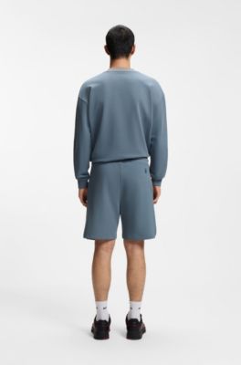 HUGO x RB cotton-terry shorts with bull motif, Blue