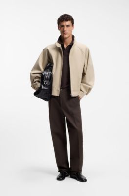 Relaxed-fit trousers in cotton twill, Dark Brown