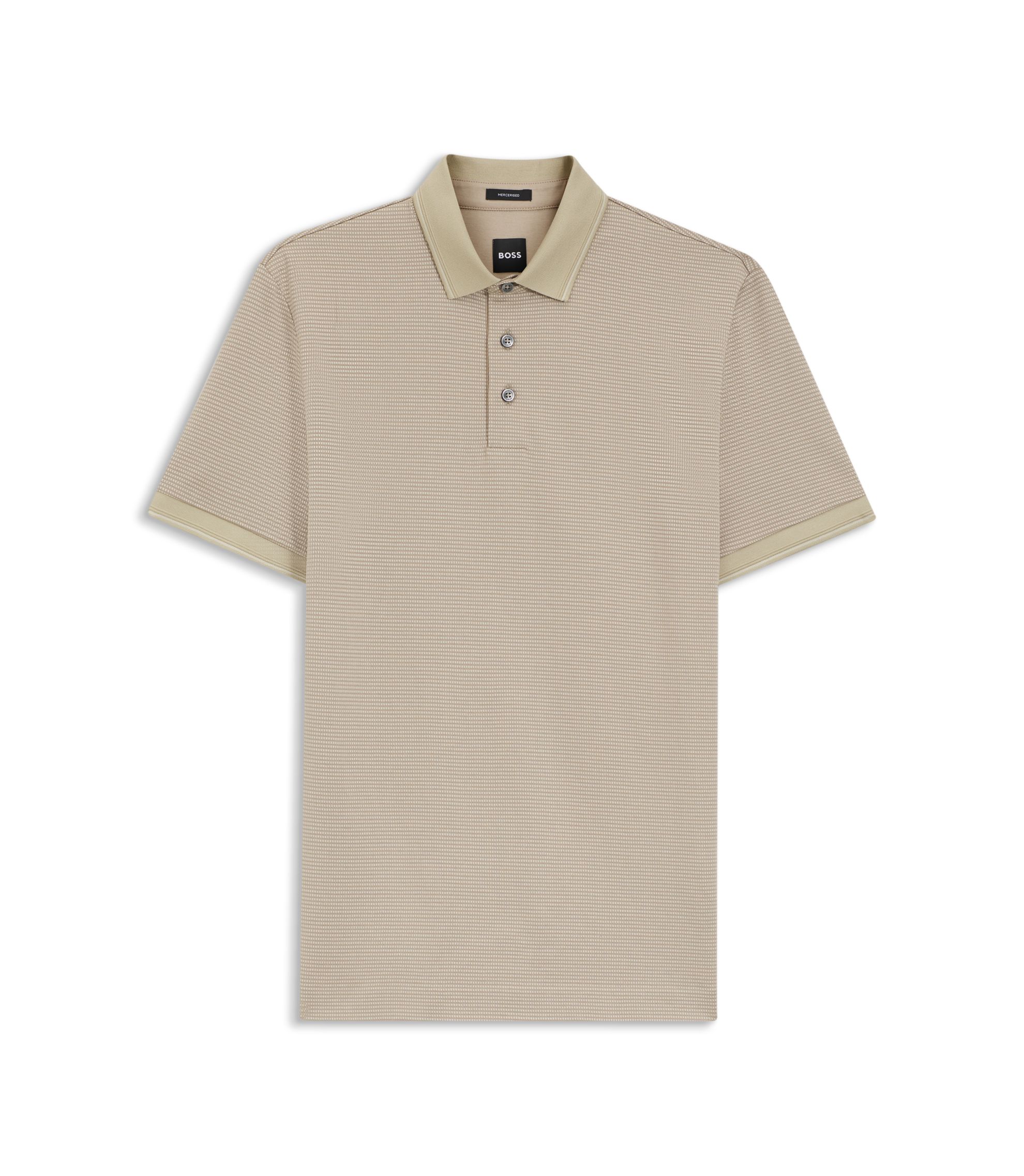 Poloshirt aus merzerisierter Baumwolle mit dreifarbigem Jacquard-Muster