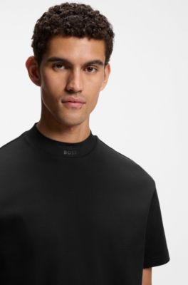 Porsche x BOSS relaxed-fit T-shirt with logo collar, Black