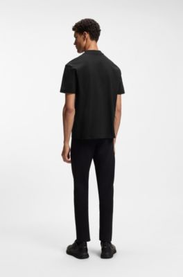 Porsche x BOSS relaxed-fit T-shirt with logo collar, Black