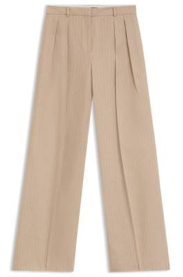 Regular-fit trousers in a sparkling pinstripe cotton blend 1