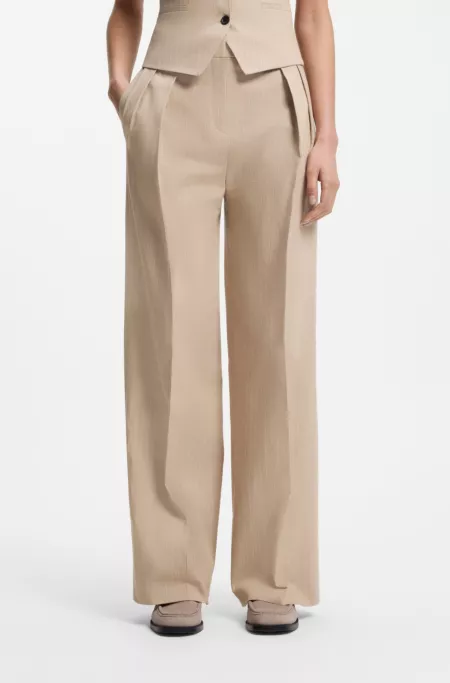 Regular-fit trousers in a sparkling pinstripe cotton blend