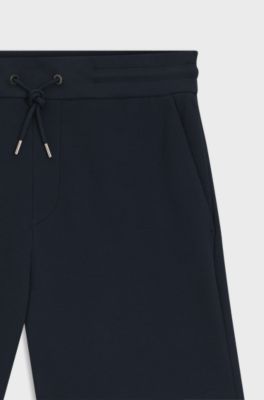 Shorts strutturati in cotone con coulisse, Blu scuro