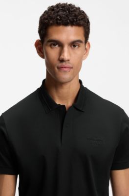 Porsche x BOSS polo shirt in mercerised cotton, Black
