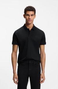 Porsche x BOSS polo shirt in mercerised cotton, Black