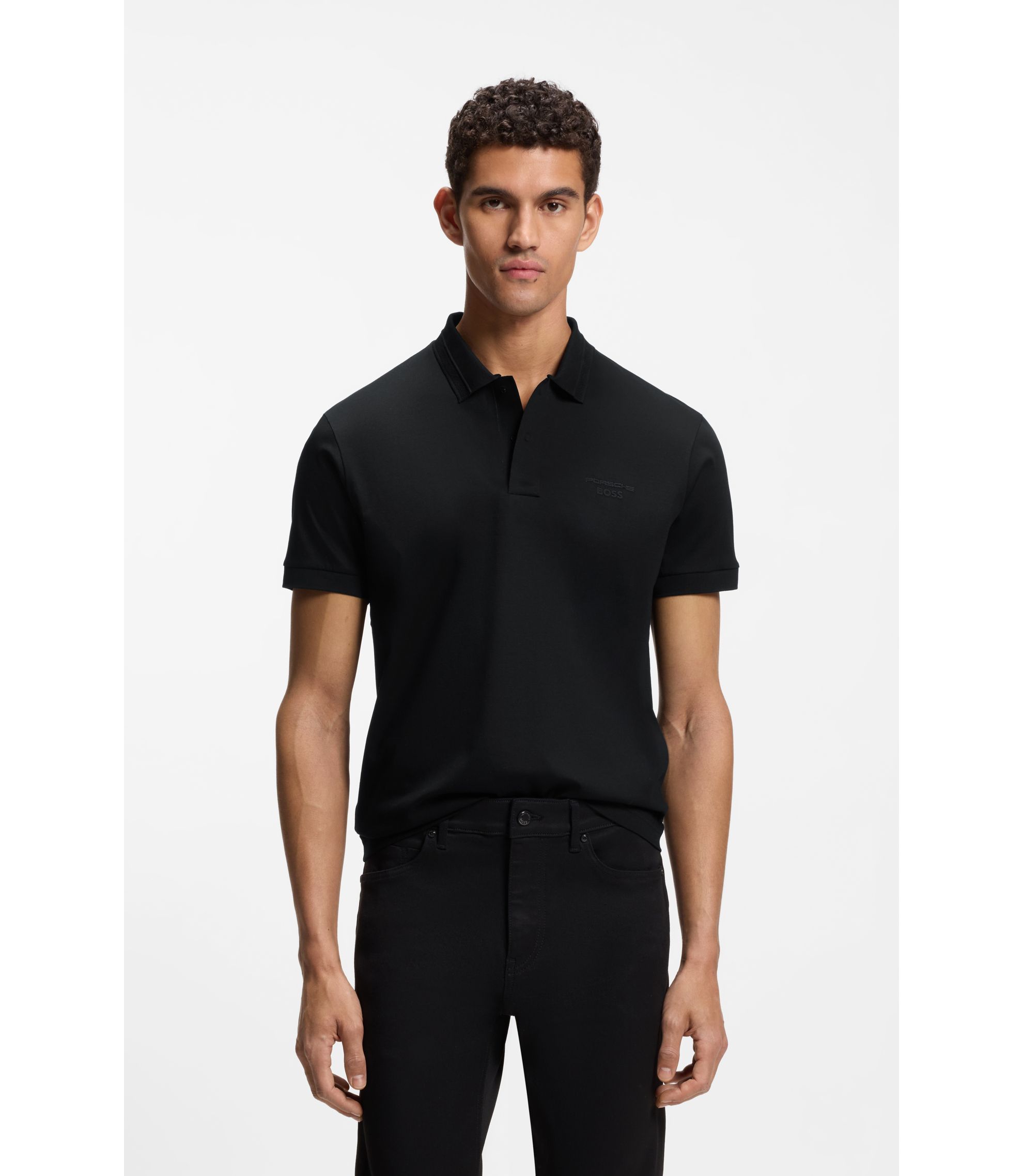 Porsche x BOSS Poloshirt aus merzerisierter Baumwolle
