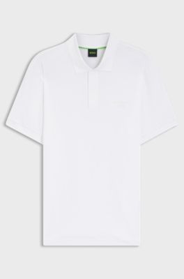 Porsche x BOSS-polo van gemerceriseerde katoen, Wit