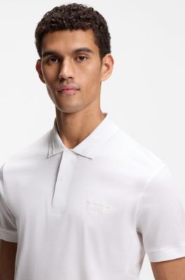 Porsche x BOSS polo shirt in mercerised cotton, White