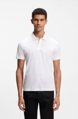 Porsche x BOSS polo shirt in mercerised cotton, White