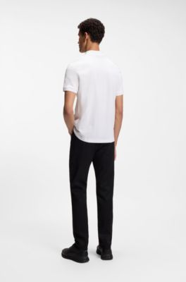 Porsche x BOSS polo shirt in mercerised cotton, White