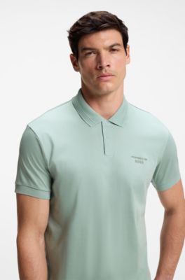 Polo en coton merceris&eacute; Porsche&nbsp;x&nbsp;BOSS, Chaux