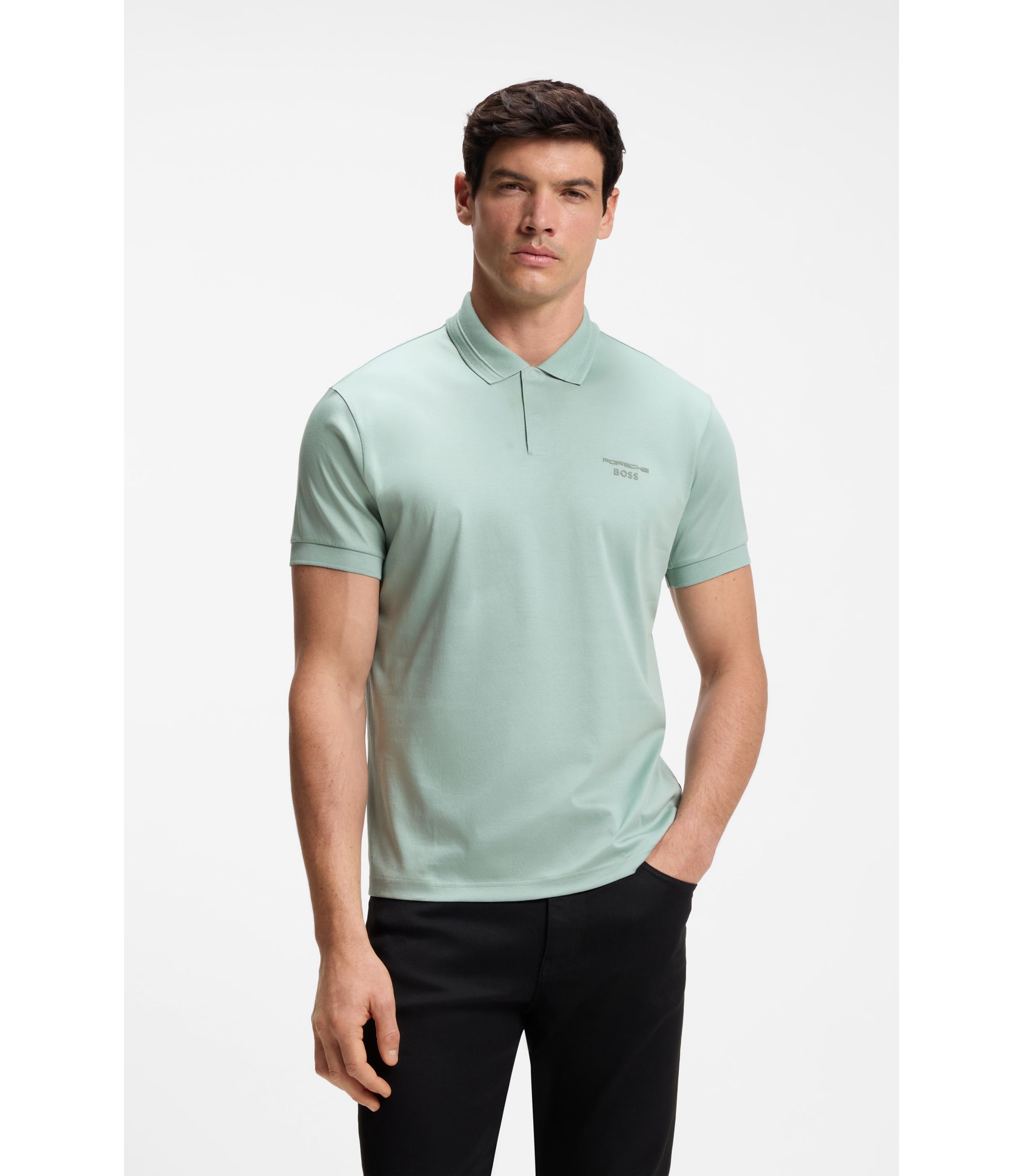 Porsche x BOSS Poloshirt aus merzerisierter Baumwolle