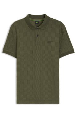 Porsche x BOSS polo shirt in jacquard-patterned cotton