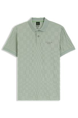 Porsche x BOSS polo shirt in jacquard-patterned cotton