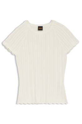 Slim-fit knitted sweater with wave structure 1
