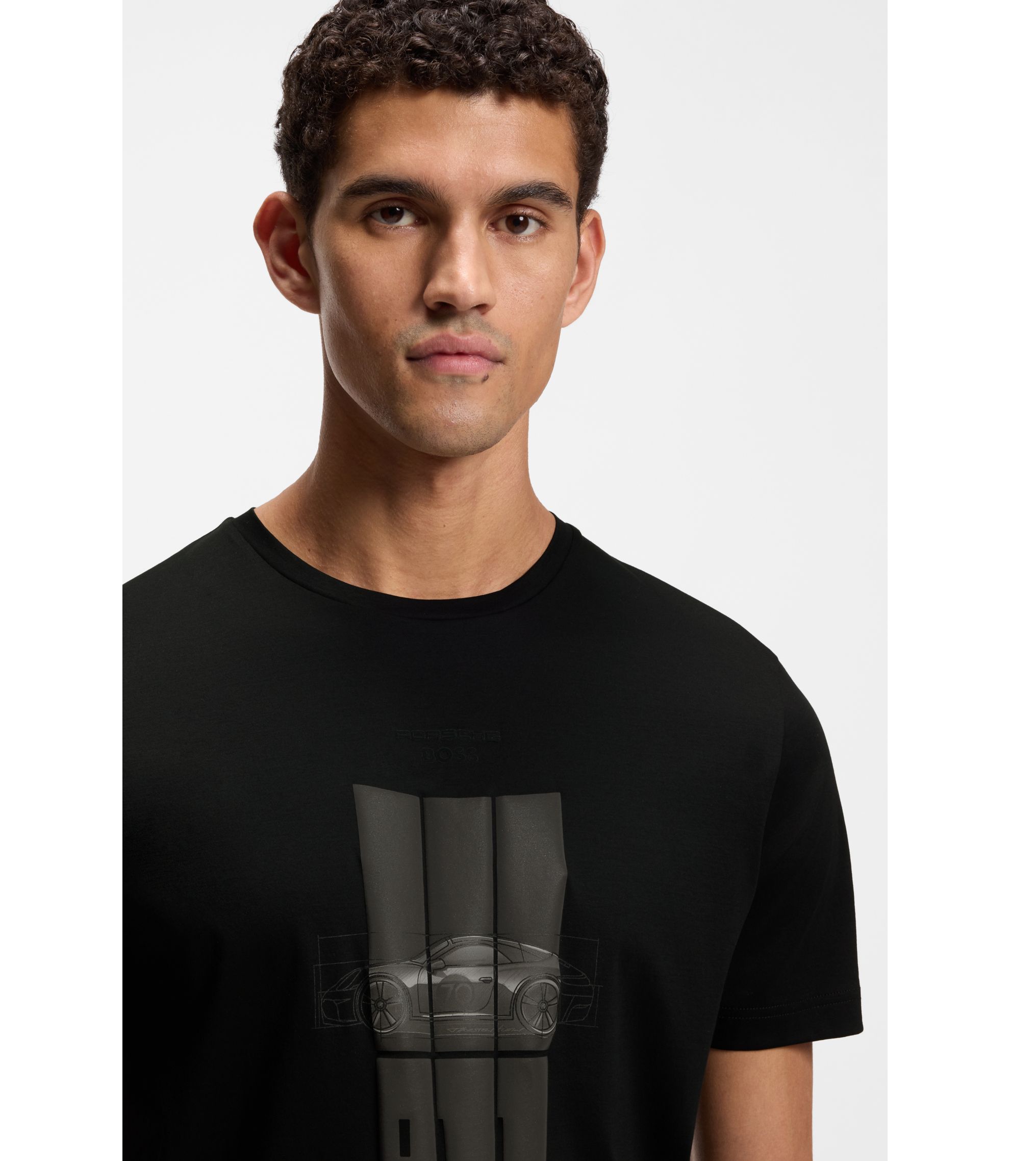 BOSS - Porsche x BOSS T-shirt in mercerized cotton with reflective
