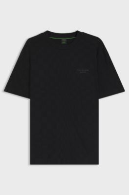 Porsche x BOSS relaxed-fit T-shirt in cotton jacquard, Black