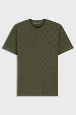 Porsche x BOSS relaxed-fit T-shirt in cotton jacquard, Light Green