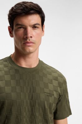 Porsche x BOSS relaxed-fit T-shirt in cotton jacquard, Light Green