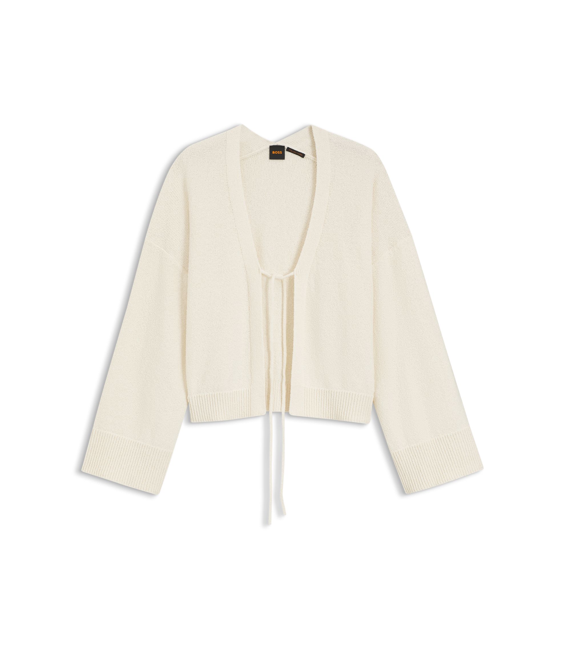 Cardigan aus Baumwoll-Mix mit Krawatten-Vorderseite