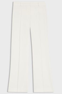 Regular-fit trousers with kick flare, Natural