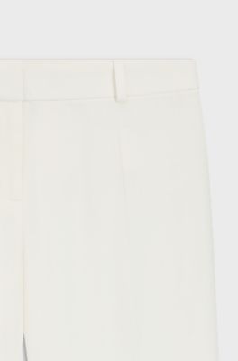 Regular-fit trousers with kick flare, White